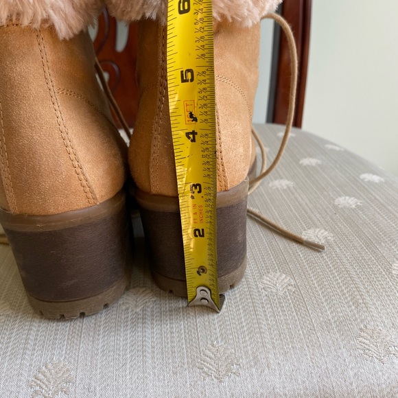 Cliffs by White Mountain tan suede boot with fur , 3in heel - Picture 16 of 16